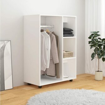 Kledingkast 80x40x110 cm bewerkt hout wit 3