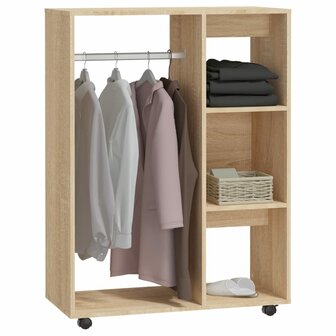Kledingkast 80x40x110 cm bewerkt hout sonoma eikenkleurig 4