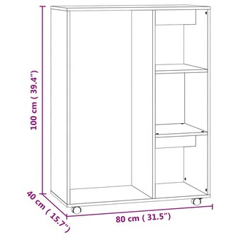 Kledingkast 80x40x110 cm bewerkt hout sonoma eikenkleurig 8
