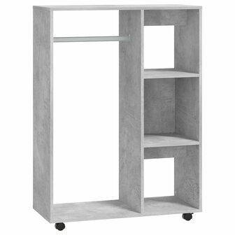 Kledingkast 80x40x110 cm bewerkt hout betongrijs 2