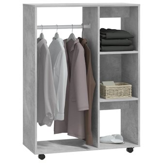 Kledingkast 80x40x110 cm bewerkt hout betongrijs 4