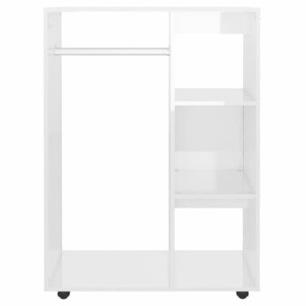 Kledingkast 80x40x110 cm bewerkt hout hoogglans wit 5