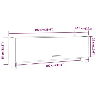 Kledingkast 100x32,5x35 cm bewerkt hout bruin eikenkleur 9