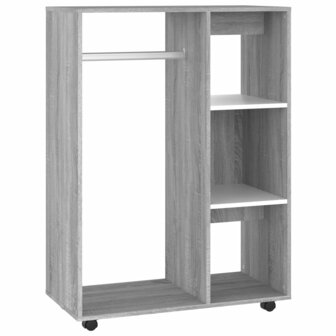 Kledingkast 80x40x110 cm bewerkt hout grijs sonoma eikenkleurig 2