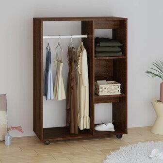 Kledingkast 80x40x110 cm bewerkt hout bruin eikenkleur 1