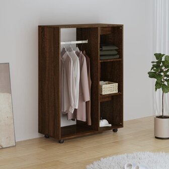 Kledingkast 80x40x110 cm bewerkt hout bruin eikenkleur 3