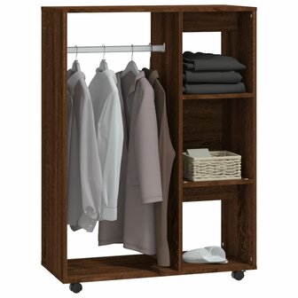 Kledingkast 80x40x110 cm bewerkt hout bruin eikenkleur 4