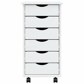 Ladekast MOSS verrijdbaar massief grenenhout wit 5