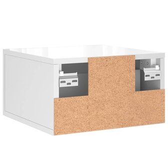 Nachtkastje wandgemonteerd 35x35x20 cm hoogglans wit 8