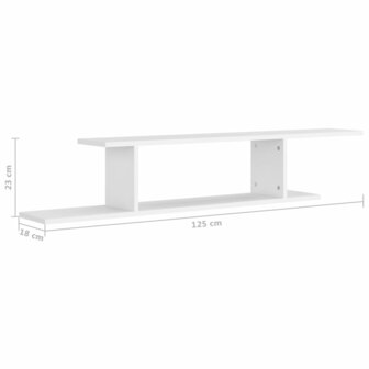 Tv-wandschap 125x18x23 cm bewerkt hout wit 7