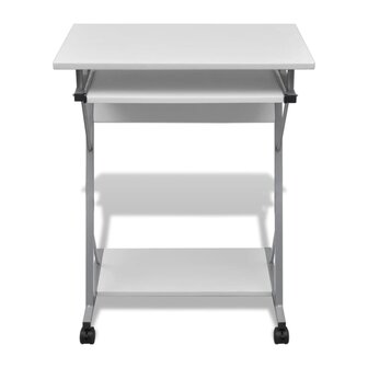 Studenten computerbureau 60 x 40 x 74 cm (wit) 2