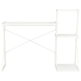 Bureau met schap 116x50x93 cm wit 2