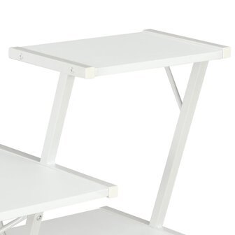 Bureau met schap 116x50x93 cm wit 5
