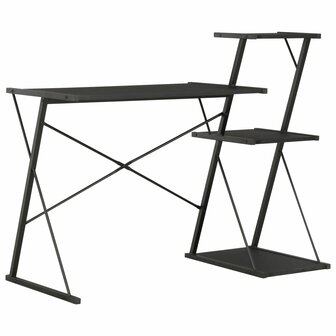 Bureau met schap 116x50x93 cm zwart 1