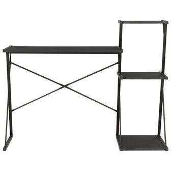 Bureau met schap 116x50x93 cm zwart 2