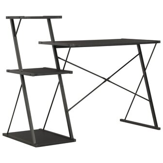 Bureau met schap 116x50x93 cm zwart 4