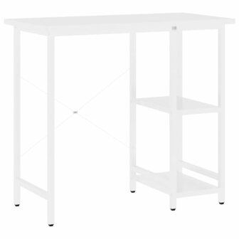 Computerbureau 80x40x72 cm MDF en metaal wit 2