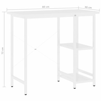 Computerbureau 80x40x72 cm MDF en metaal wit 7