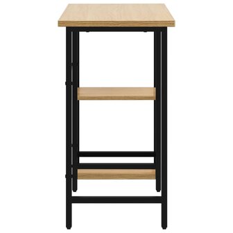 Computerbureau 80x40x72 cm MDF metaal zwart lichteikenkleurig 4