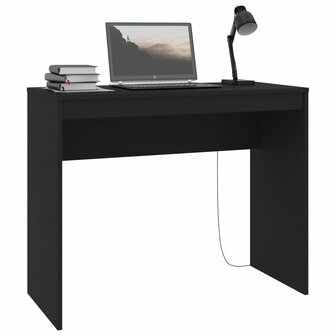 Bureau 90x40x72 cm bewerkt hout zwart 3