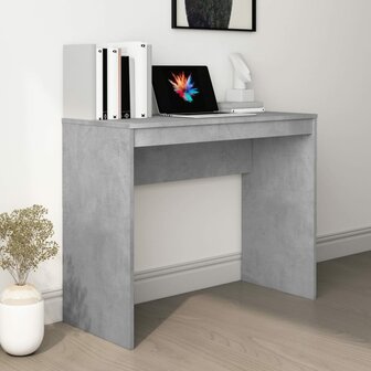 Bureau 90x40x72 cm bewerkt hout betongrijs 1