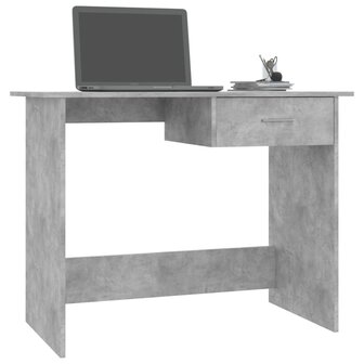Bureau 100x50x76 cm bewerkt hout betongrijs 3