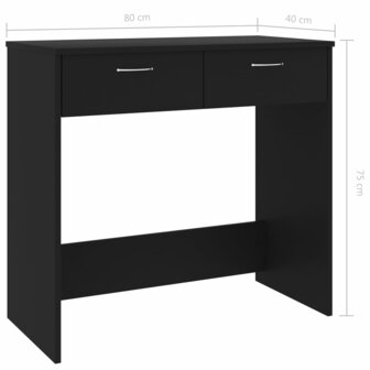 Bureau 80x40x75 cm bewerkt hout zwart 6