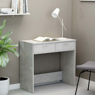 Bureau 80x40x75 cm bewerkt hout betongrijs 1