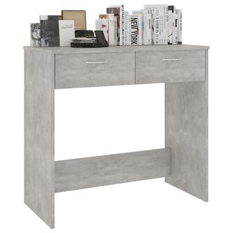 Bureau 80x40x75 cm bewerkt hout betongrijs 5