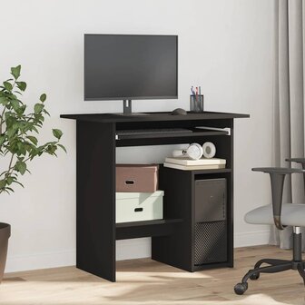Bureau 80x45x74 cm bewerkt hout zwart 3