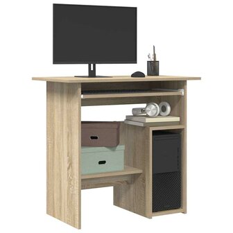 Bureau 80x45x74 cm bewerkt hout sonoma eikenkleurig 1