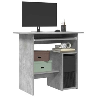 Bureau 80x45x74 cm bewerkt hout betongrijs 1