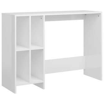Bureau 102,5x35x75 cm bewerkt hout hoogglans wit 2