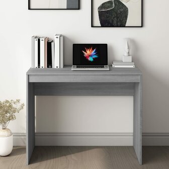 Bureau 90x40x72 cm bewerkt hout grijs sonoma eikenkleurig 3