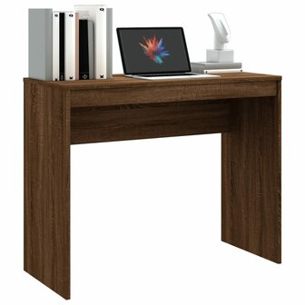 Bureau 90x40x72 cm bewerkt hout bruin eikenkleur 4