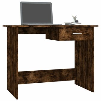 Bureau 100x50x76 cm bewerkt hout gerookt eikenkleurig 3
