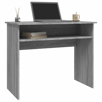 Bureau 90x50x74 cm bewerkt hout grijs sonoma eikenkleurig	 3