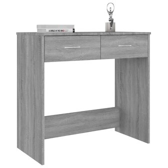 Bureau 80x40x75 cm bewerkt hout grijs sonoma eikenkleurig 3