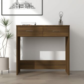 Bureau 80x40x75 cm bewerkt hout bruin eikenkleur 1