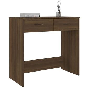 Bureau 80x40x75 cm bewerkt hout bruin eikenkleur 3