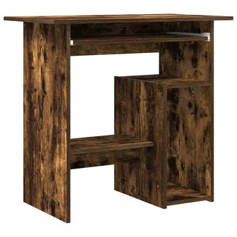 Bureau 80x45x74 cm bewerkt hout gerookt eikenkleurig 2