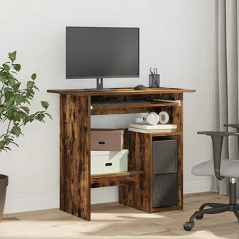 Bureau 80x45x74 cm bewerkt hout gerookt eikenkleurig 3