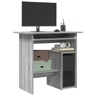 Bureau 80x45x74 cm bewerkt hout grijs sonoma eikenkleurig 1