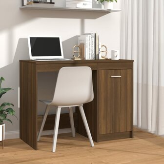 Bureau 100x50x76 cm bewerkt hout bruin eikenkleur 1