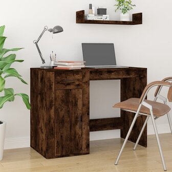 Bureau 100x49x75 cm bewerkt hout gerookt eikenkleurig 1