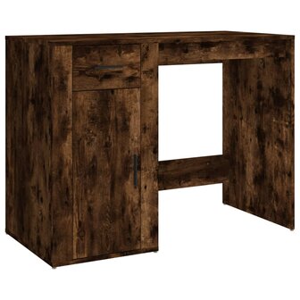 Bureau 100x49x75 cm bewerkt hout gerookt eikenkleurig 2