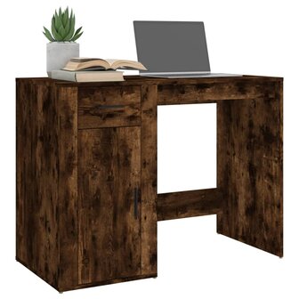 Bureau 100x49x75 cm bewerkt hout gerookt eikenkleurig 4