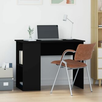 Bureau 100x55x75 cm bewerkt hout zwart 1