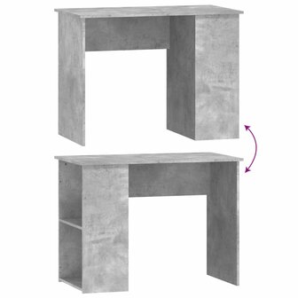 Bureau 100x55x75 cm bewerkt hout betongrijs 6