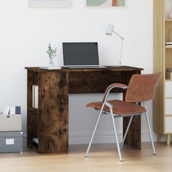 Bureau 100x55x75 cm bewerkt hout gerookt eikenkleurig 1